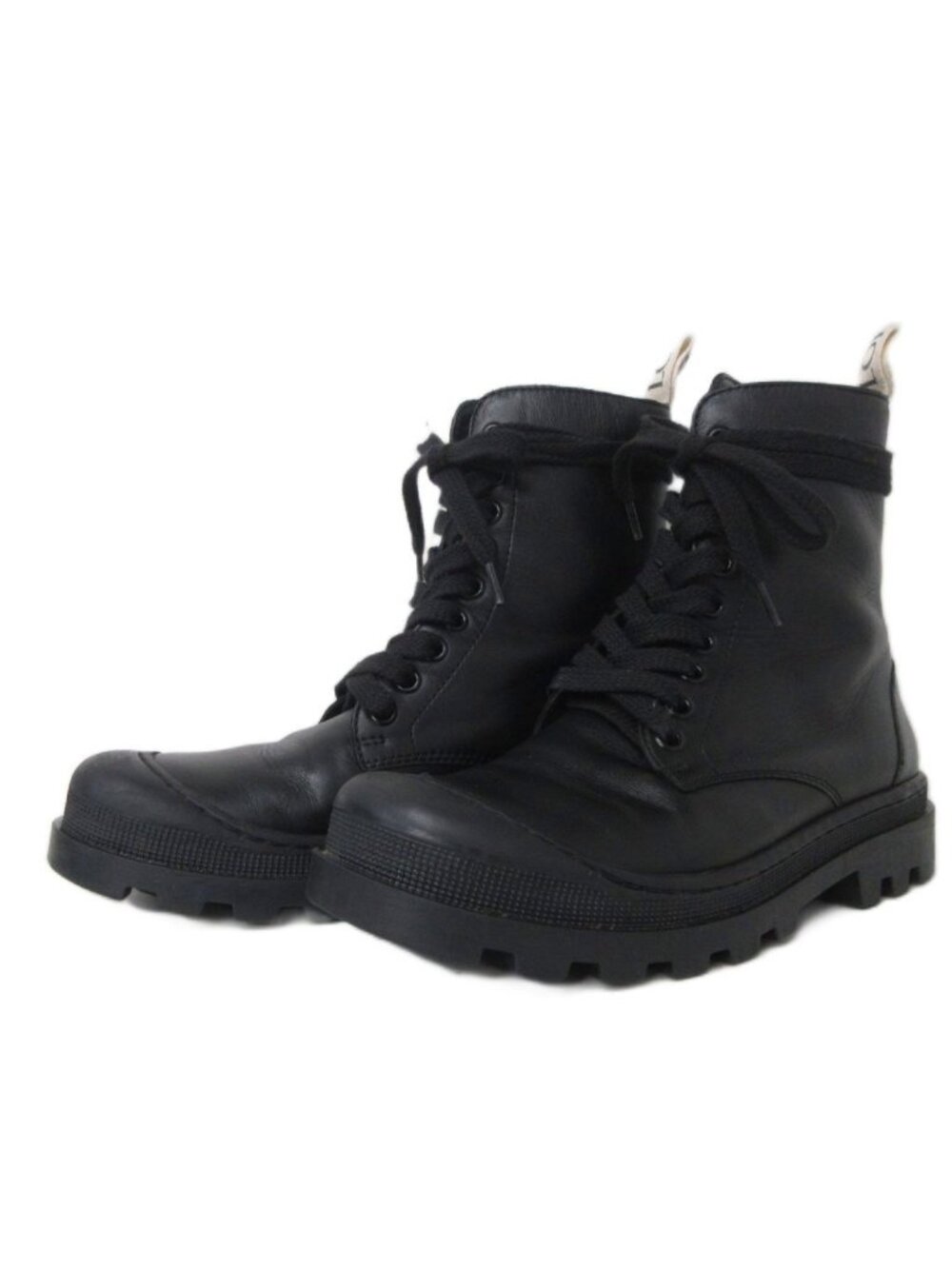 Loewe Combat Boots Lace-up Lug Sole Black